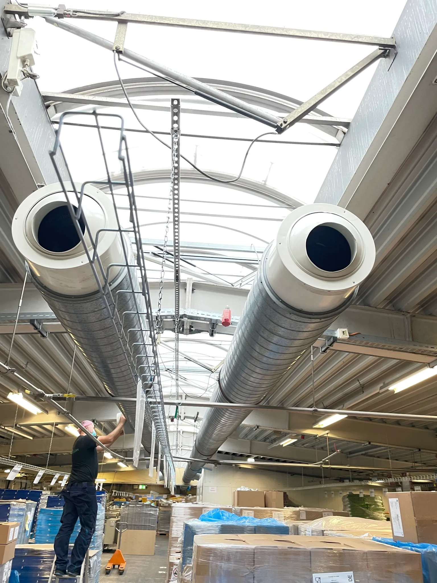 Lüftungskanäle einer raumlufttechnischen Anlage